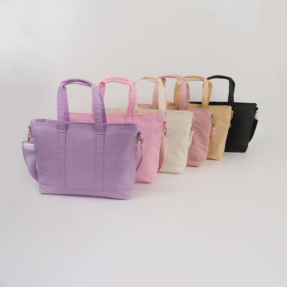 Low MOQ Nylon Tote bag Waterproof Portable Customized Logo Embroidery Patches Women Lady Handbags Large Capacity shopping bag