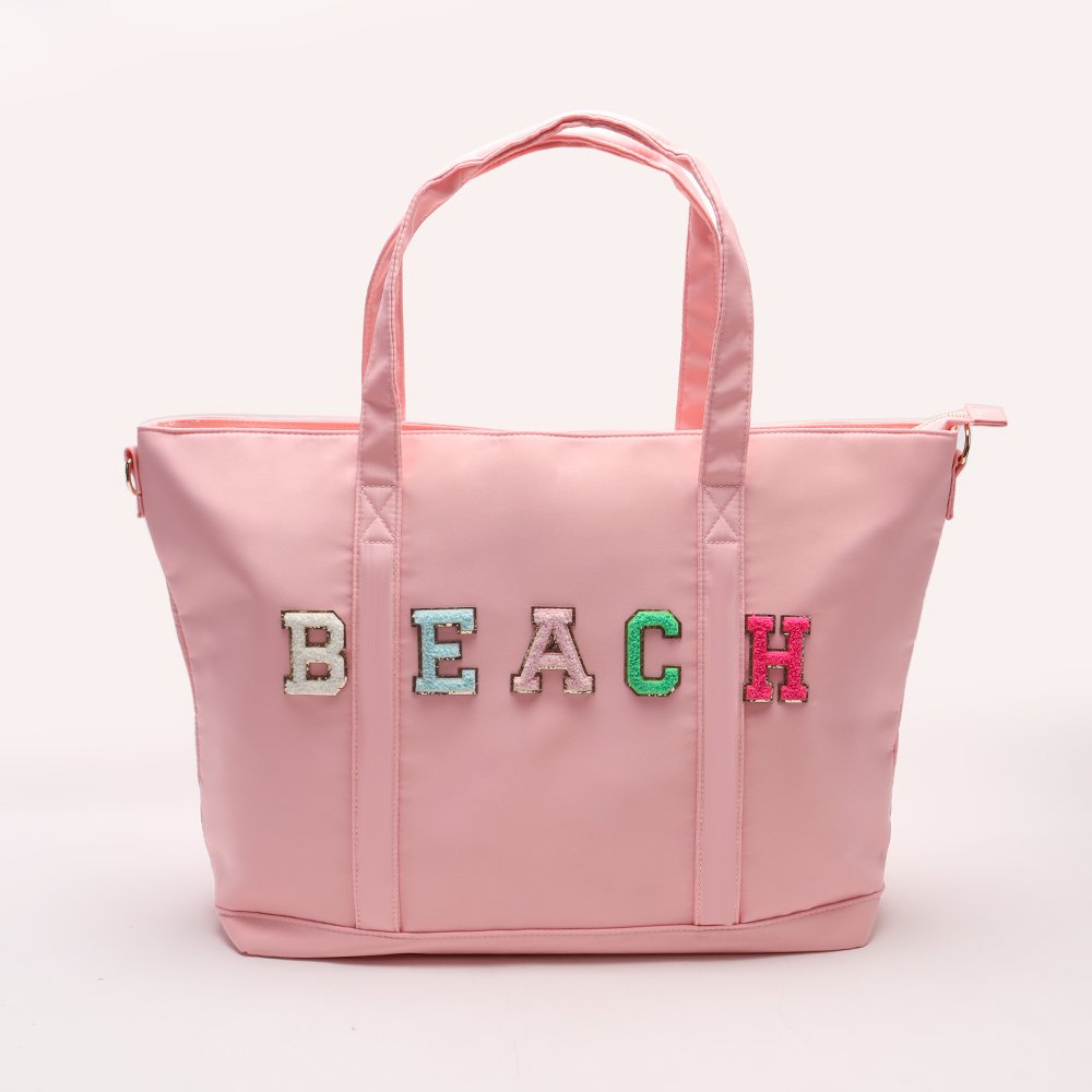 Low MOQ Nylon Tote bag Waterproof Portable Customized Logo Embroidery Patches Women Lady Handbags Large Capacity shopping bag