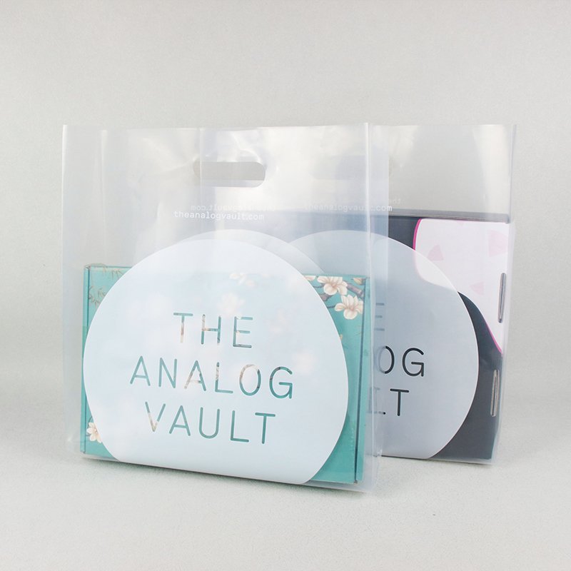 Clear Shopping Bag With Handle Custom Logo Printing Plastic Shopping Bag