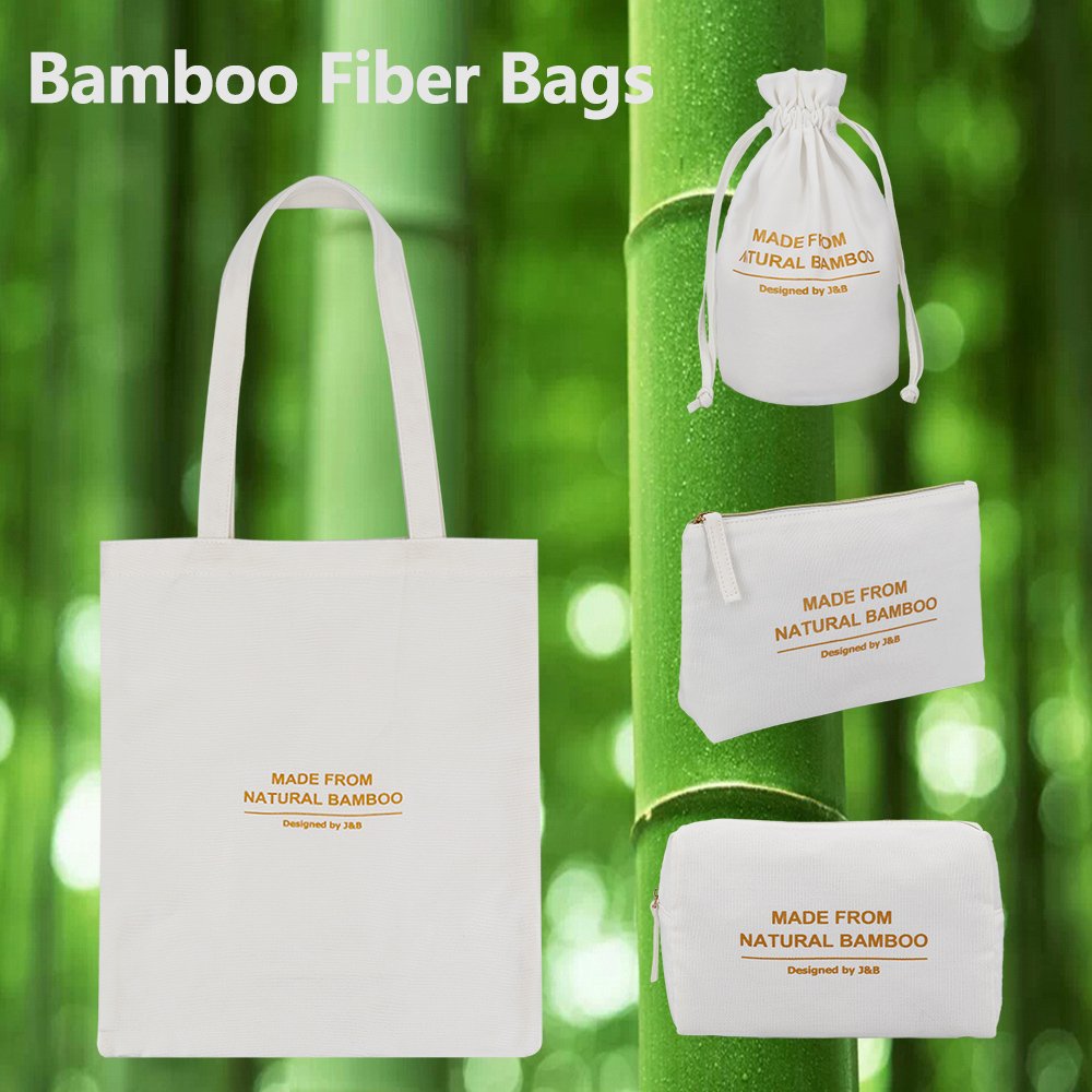 Eco Friendly Natural Fabric Promotional Gift Factory Custom Bamboo Fiber Tote Shopping Bag With Company Logo Printing
