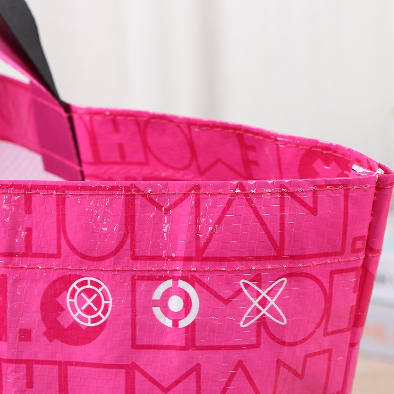Eco-Friendly Reusable PP Woven Shopping Bags Custom Logo Printed T-Shirt Texture Laminated Gift Storage Handled Bags
