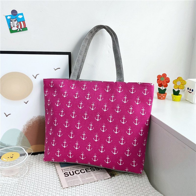New wholesale large - capacity shoulder women's bag printed canvas handbag tote canvas shopping bags