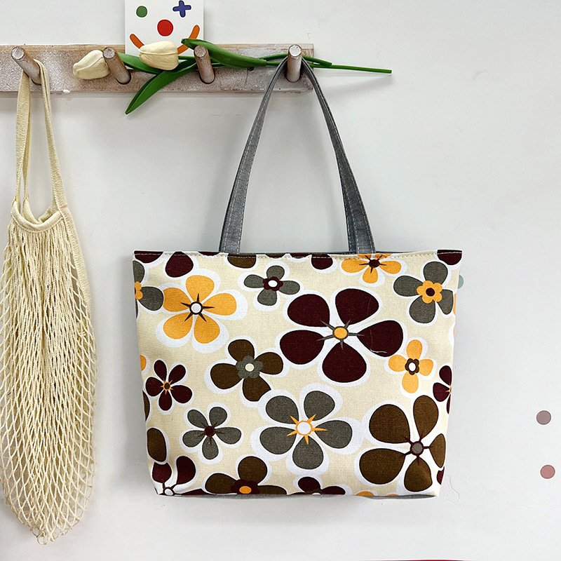 New wholesale large - capacity shoulder women's bag printed canvas handbag tote canvas shopping bags