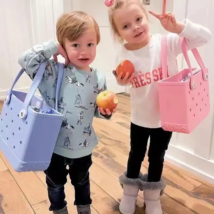Best-Selling Waterproof Eva Beach Tote Bag Women's Rubber Silicone Shopping Bag Two OpenRivet Unisex Simple Tote Bag