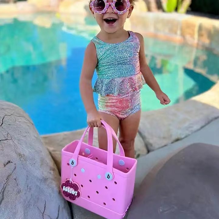 Best-Selling Waterproof Eva Beach Tote Bag Women's Rubber Silicone Shopping Bag Two OpenRivet Unisex Simple Tote Bag