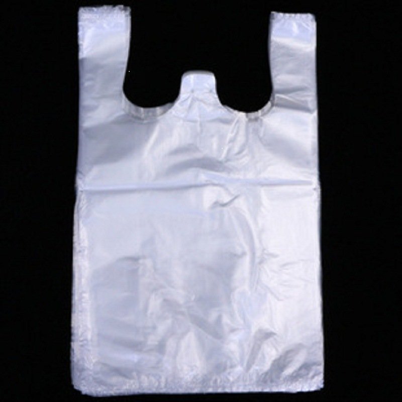 Disposable Black Plastic T Shirt Bags Custom Vest Plastic Shopping Bag With Own Logo