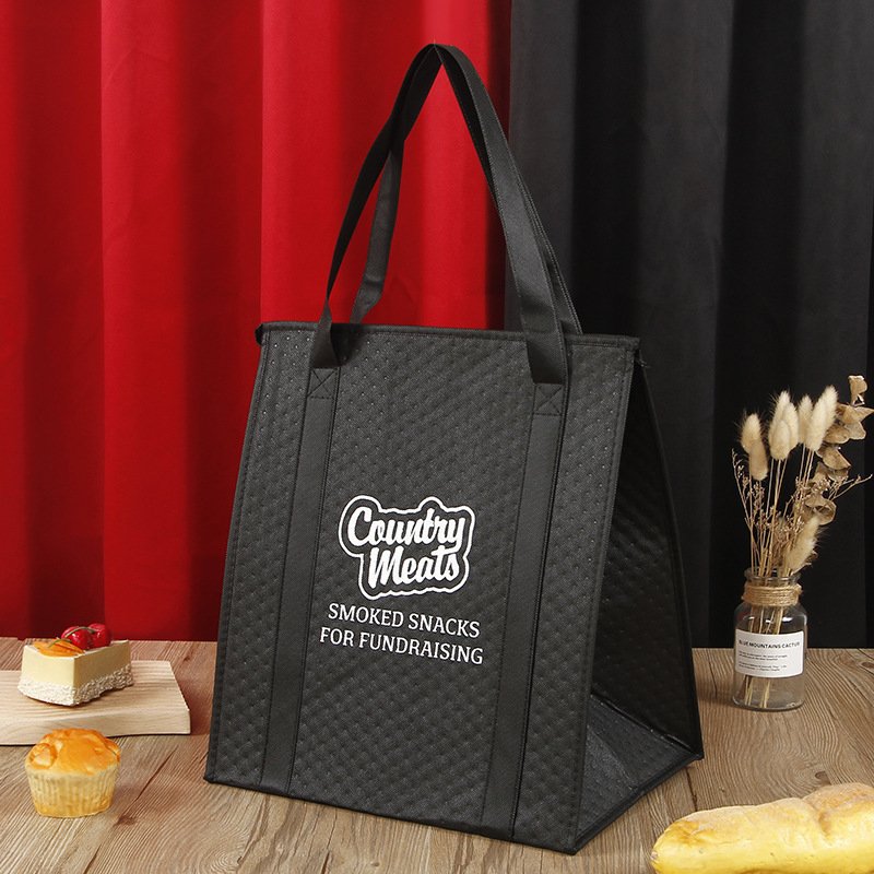 Custom Waterproof reusable Oxford Cooler insulated Bags with logo Picnic Cooler Bag Insulated shopping tote Bags with zipper