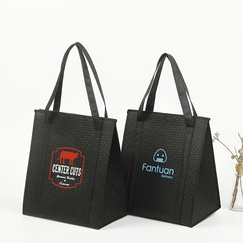 Custom Waterproof reusable Oxford Cooler insulated Bags with logo Picnic Cooler Bag Insulated shopping tote Bags with zipper