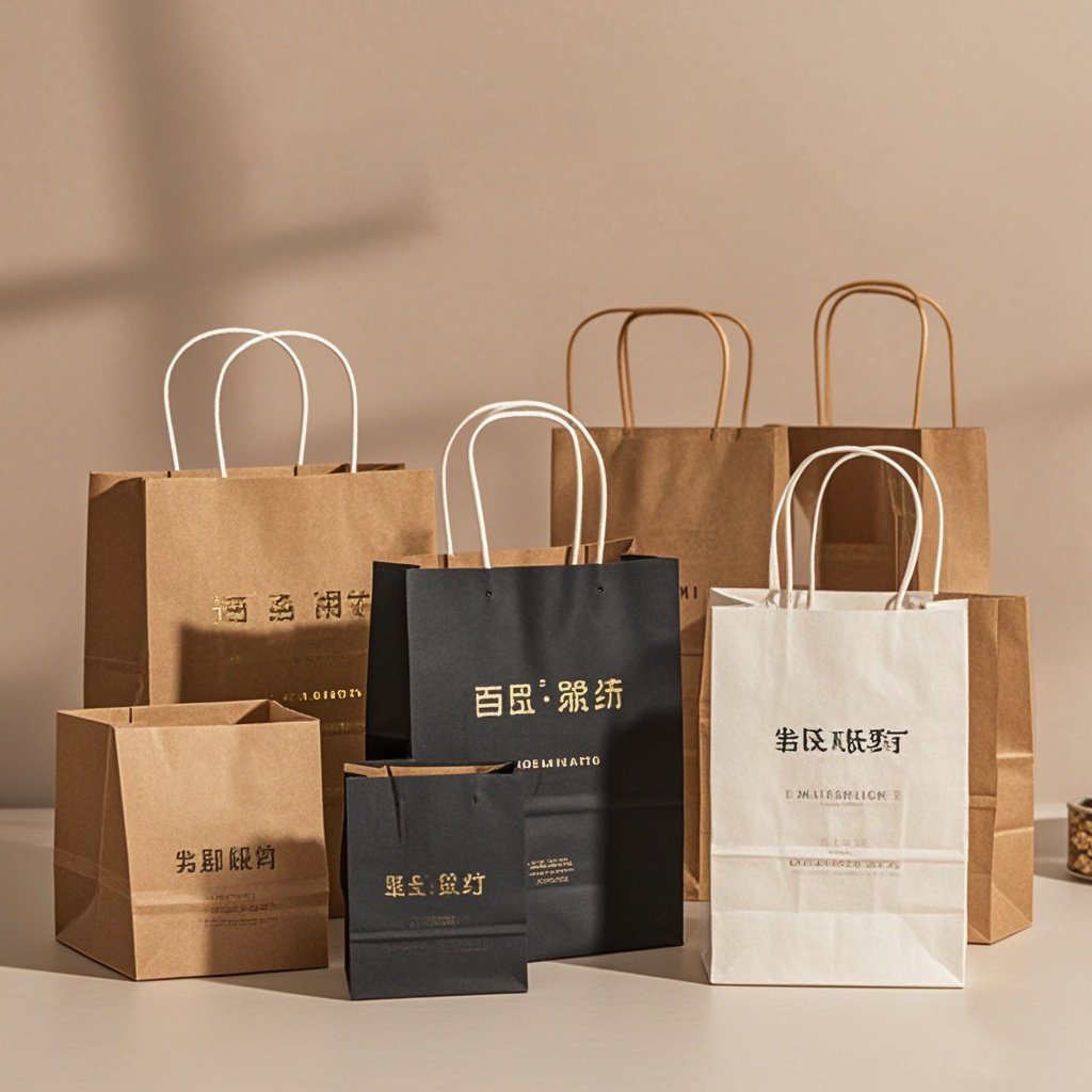 Wholesale Luxury Kraft Paper Bags Clothing Wine Coffee Custom Logo Printed Packaging paper bag for Shopping Gift Promotion