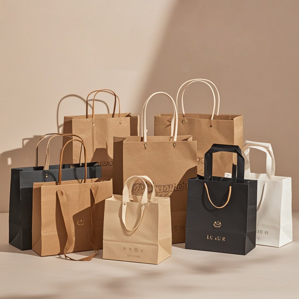Wholesale Luxury Kraft Paper Bags Clothing Wine Coffee Custom Logo Printed Packaging paper bag for Shopping Gift Promotion