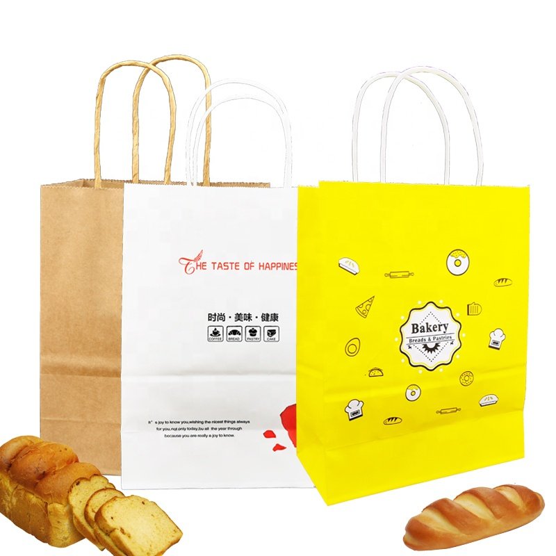 Custom logo 100pcs kraft paper shopping gift bag with handle party gift bag Clothing Packaging Shopping bag Gravure Printing