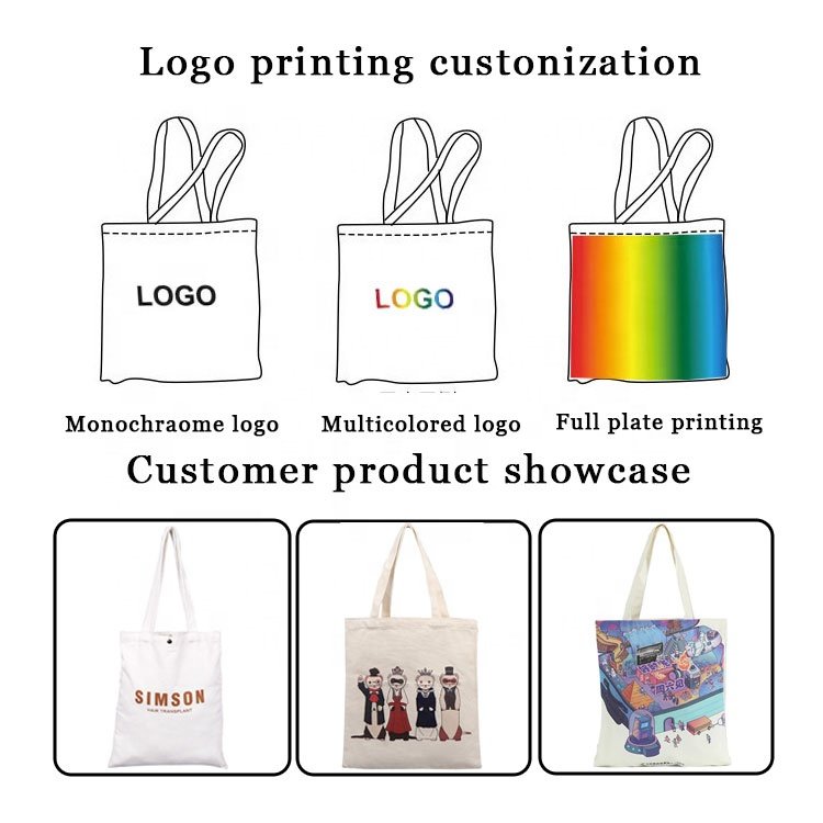 Wholesale Canvas Bag With Long Handle Reusable Cotton Shopping Bags Perfect For School Work Daily Life Custom Printed Logo