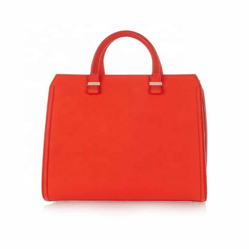 Trend Famous Ladies Handbags Genuine Leather Pure Color Hand Made Women Bags Shopping Tote With Handle