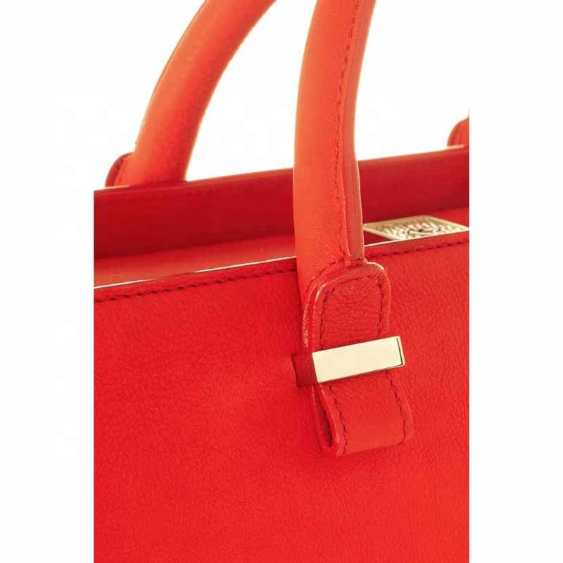 Trend Famous Ladies Handbags Genuine Leather Pure Color Hand Made Women Bags Shopping Tote With Handle