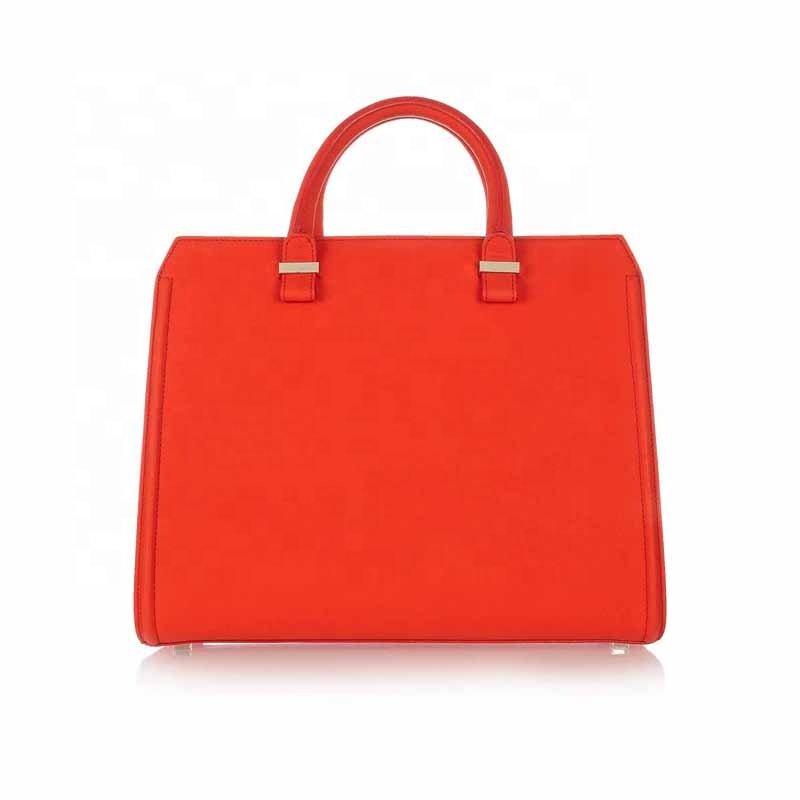 Trend Famous Ladies Handbags Genuine Leather Pure Color Hand Made Women Bags Shopping Tote With Handle