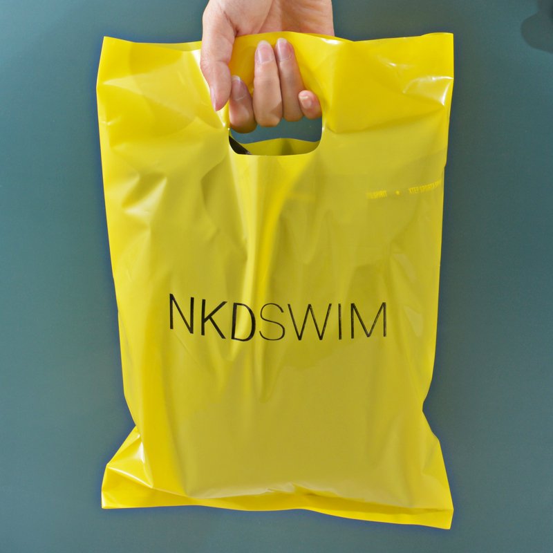 transparent grocery gift carrier plastic die cut handle bag poly luxury retail shopping boutique bags reusable shopping bag