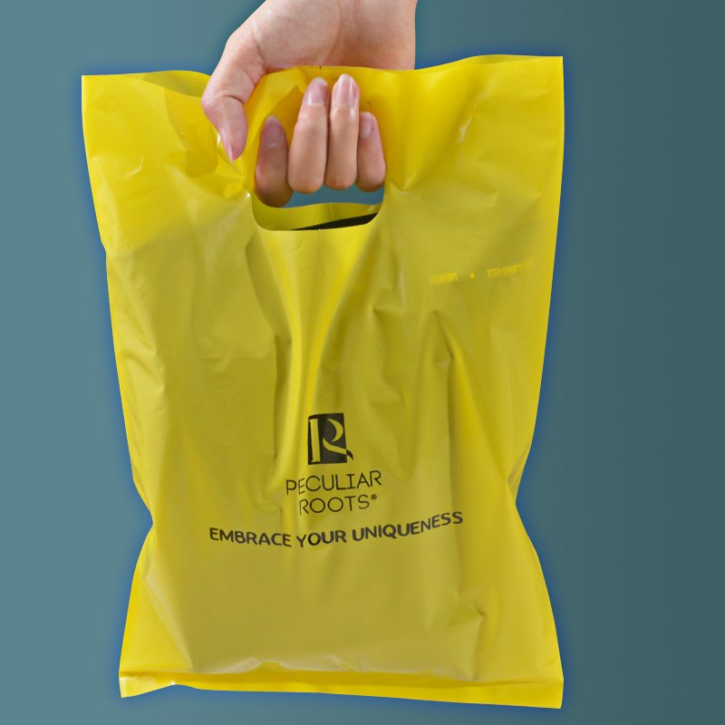 transparent grocery gift carrier plastic die cut handle bag poly luxury retail shopping boutique bags reusable shopping bag