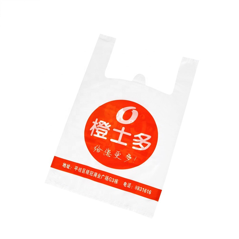 Custom Logo Printed Red Die Cut Carry Bag with Plastic Handle Disposable Shopping Bags for Clothing Packaging