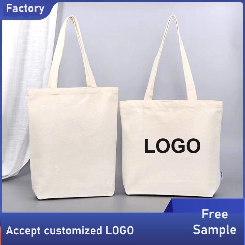 Custom Canvas Shopping Tote Bags with Logos Outdoor Handled Shopping Bags