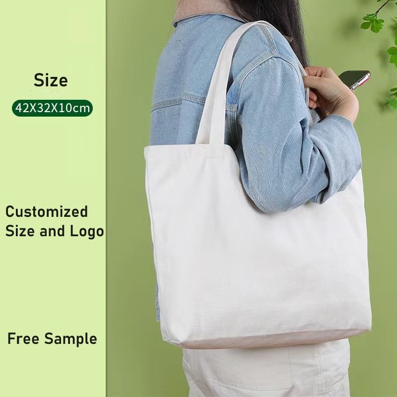 Custom Canvas Shopping Tote Bags with Logos Outdoor Handled Shopping Bags
