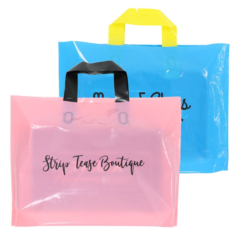 Customized Portable Retail Poly PE Single-layer Eco Friendly Plastic PE Tote Carrier Shopping Bag For Boutique Wholesale