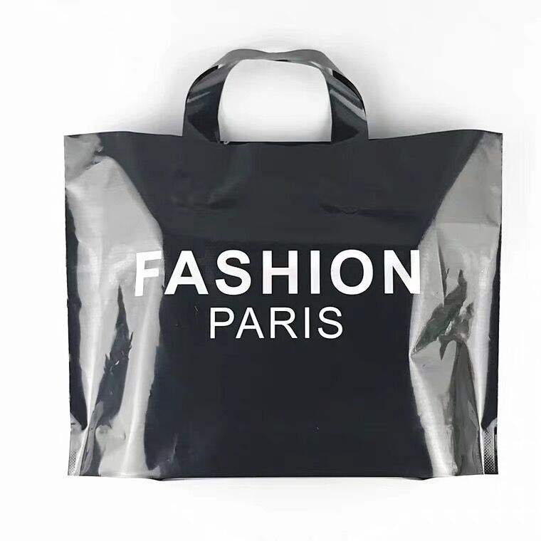 Customized Portable Retail Poly PE Single-layer Eco Friendly Plastic PE Tote Carrier Shopping Bag For Boutique Wholesale