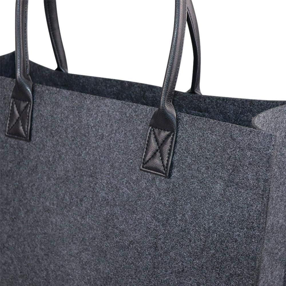 Promotion Eco-friendly 2mm Gray Reusable Felt Tote Bag Fashioned Handbag for Food Delivery Shopping Custom Logo Main Material PP
