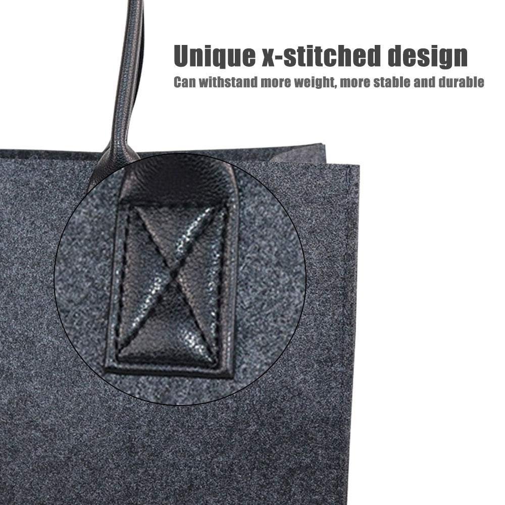 Promotion Eco-friendly 2mm Gray Reusable Felt Tote Bag Fashioned Handbag for Food Delivery Shopping Custom Logo Main Material PP