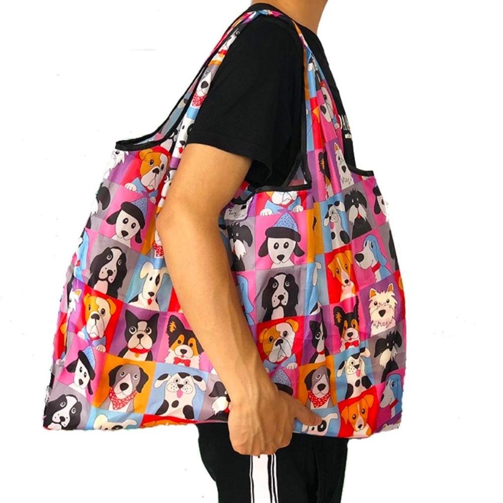 Easy Fold Groceries Tote Bags Ripstop Fabric Washable Durable Lightweight foldable shopping bag shopping fold bag