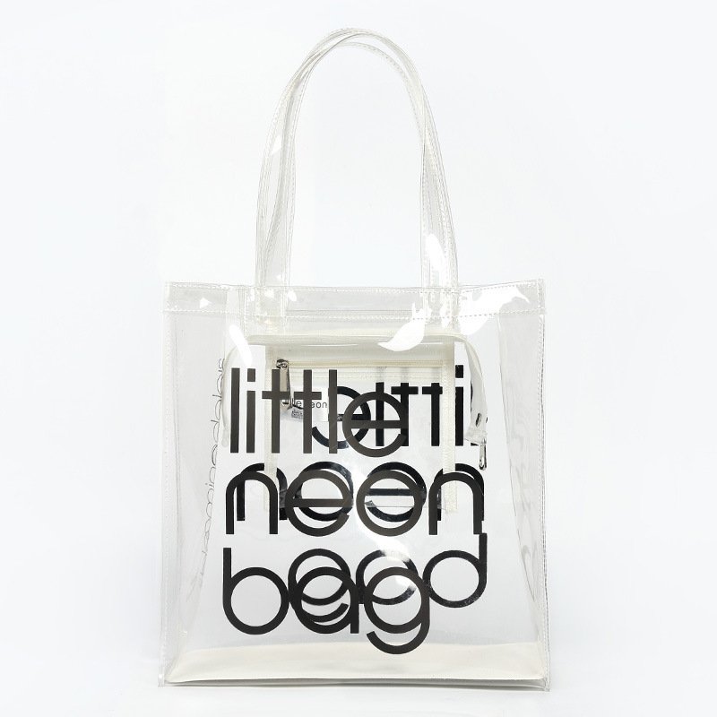 Women Fashion Clear Tote Bag Waterproof PVC Transparent Jelly Bag Shopper Ladies Shoulder Shopping bag