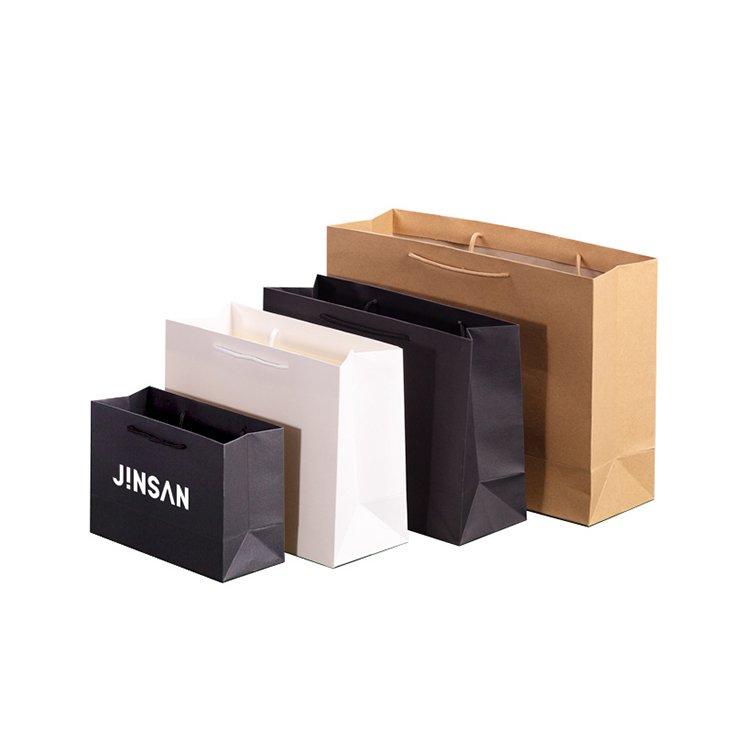Gift Shopping Paper Bags Luxury Kraft Cardboard Custom Material Printing Black White Brown Heat Seal Art Paper Gift & Craft