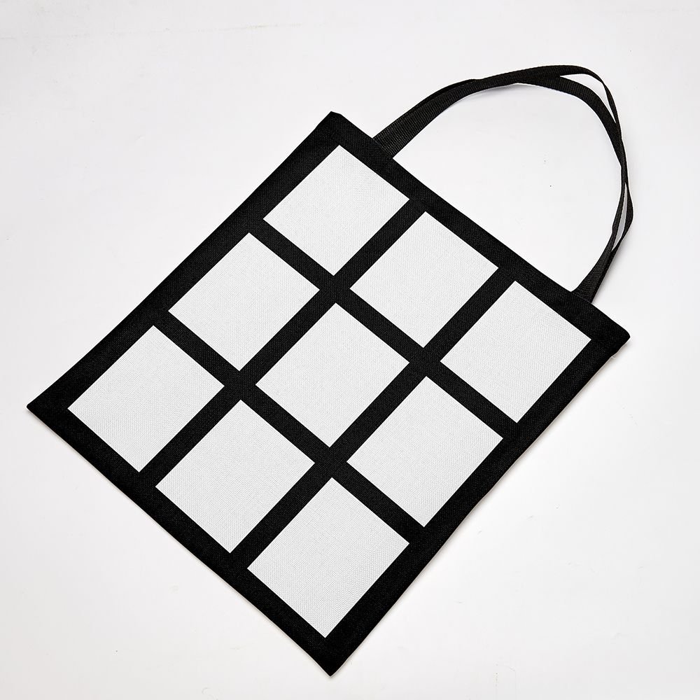 New Launch 9 Panel Linen Custom Design Heat Transfer Shopping Bags Sublimation Tote Bag