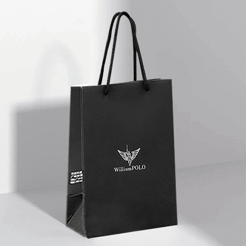 Personalization Blue and Pink Shaded Gift Shoe Clothing External Packing Carry Bags Repeatable Shopping Paper Bag with Packaging