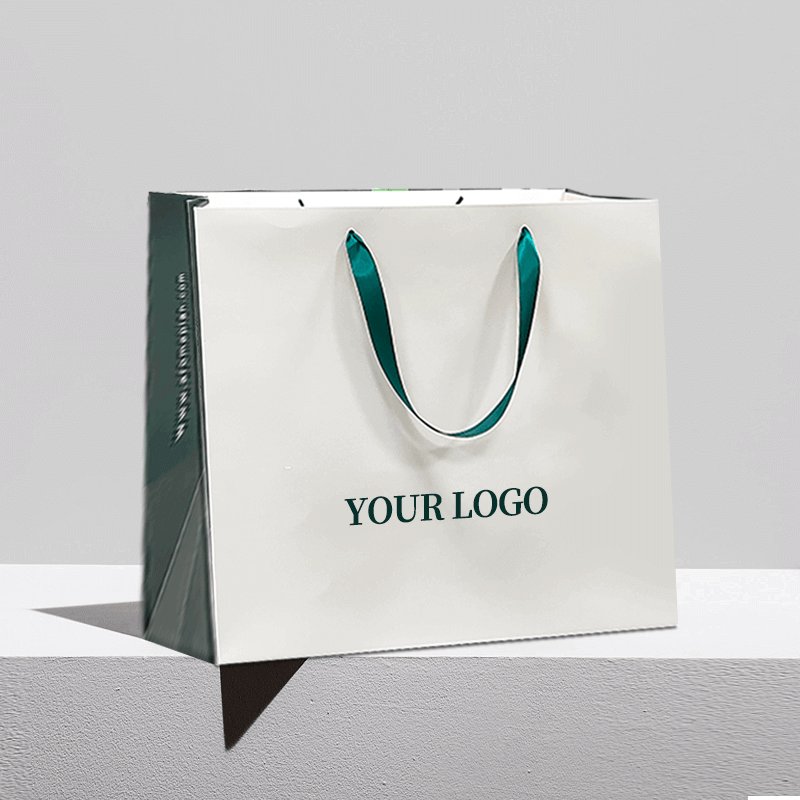 Personalization Blue and Pink Shaded Gift Shoe Clothing External Packing Carry Bags Repeatable Shopping Paper Bag with Packaging