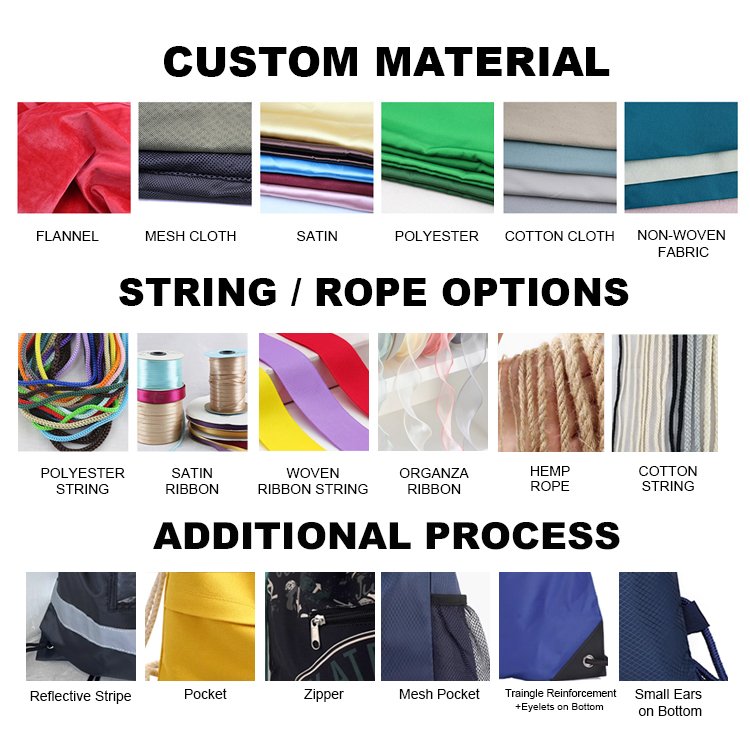 Custom Eco-Friendly Reusable Cotton Canvas Laundry Drawstring Backpack Eco-friendly Shopping Bags