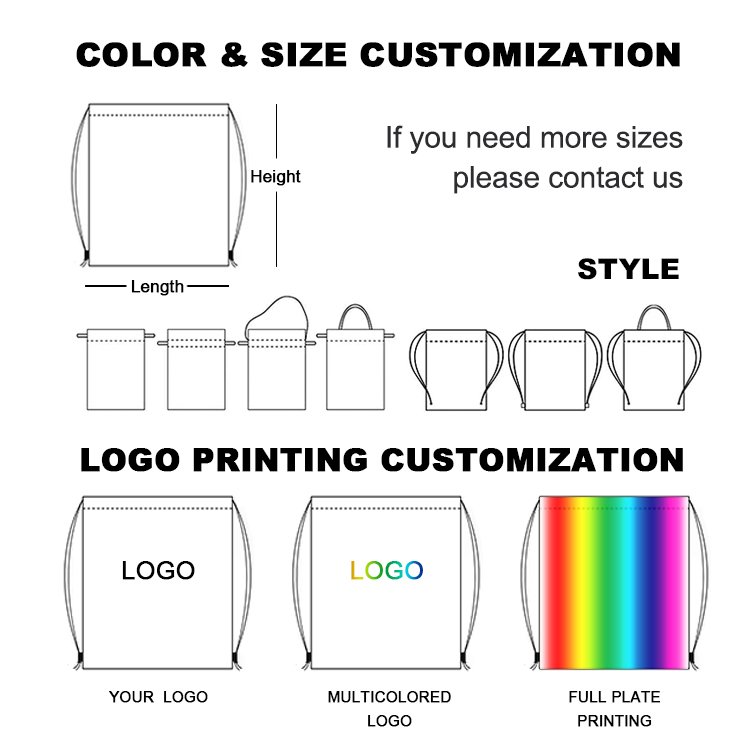 Custom Eco-Friendly Reusable Cotton Canvas Laundry Drawstring Backpack Eco-friendly Shopping Bags