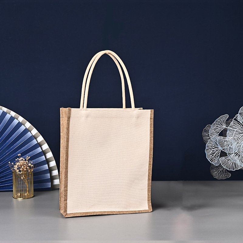 Stock Eco Custom Available Big Size Burlap Tote Bag Plain Natural Jute Shopping Bag For Daily Use DIY