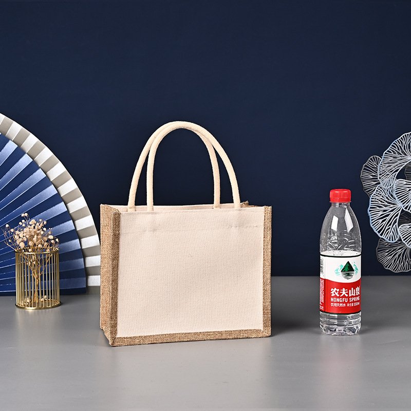 Stock Eco Custom Available Big Size Burlap Tote Bag Plain Natural Jute Shopping Bag For Daily Use DIY