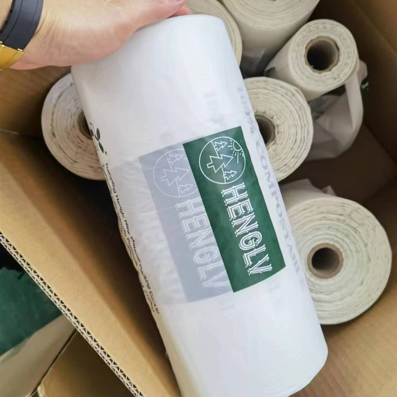HENGLV Custom Logo Home Industrial Compostable Plastic Vest T-Shirt PLA Biodegradable Shopping Packaging Bag