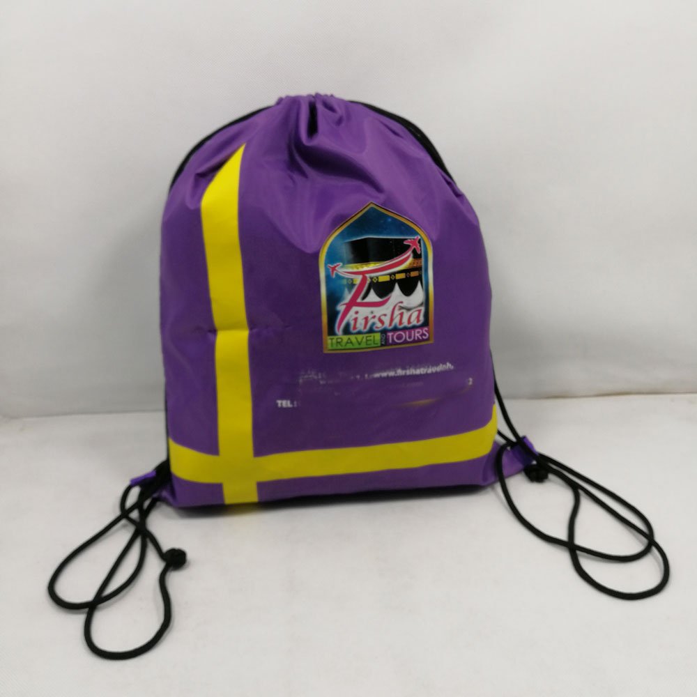 420D 210D non woven sequin drawstring shopping bag with backpack function for promotion