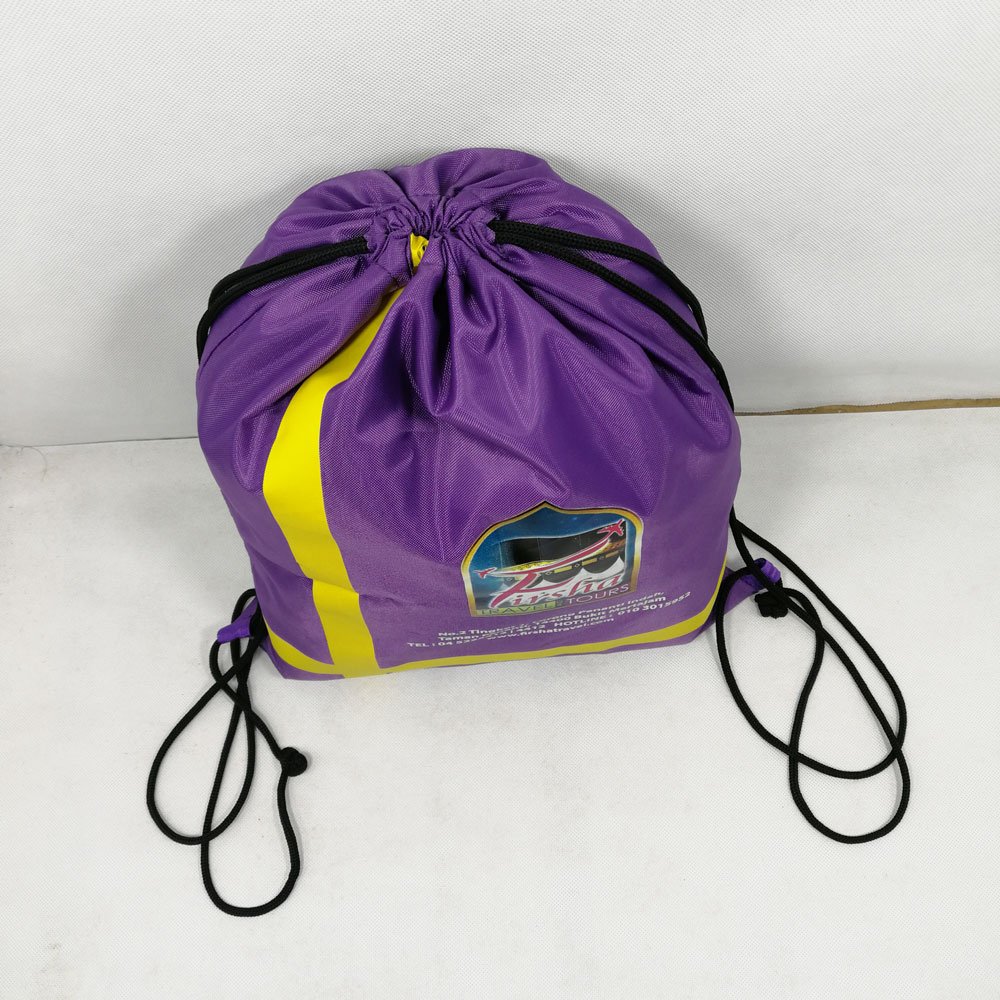 420D 210D non woven sequin drawstring shopping bag with backpack function for promotion