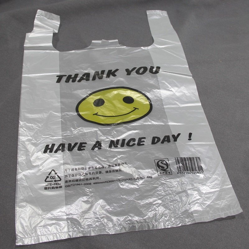 HDPE/LDPE Bioplastic Shopping Thank You Plastic Bag Custom Plastic Shopping Bag With Logos