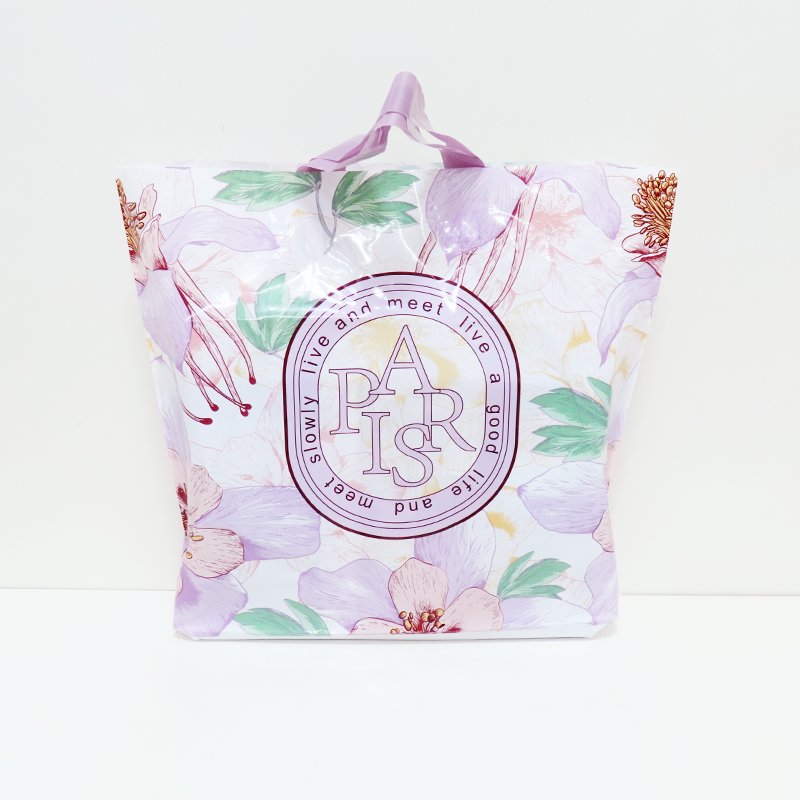 Wholesale Plastic Shopping Bags Bottom Gusset Tote Bag with Soft Loop Handle Packing Shoes Clothing for Retail Stores