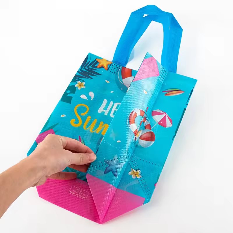 Wholesale factory price pp laminated non-woven shopping bags supermarket promotional bag with custom logo and size
