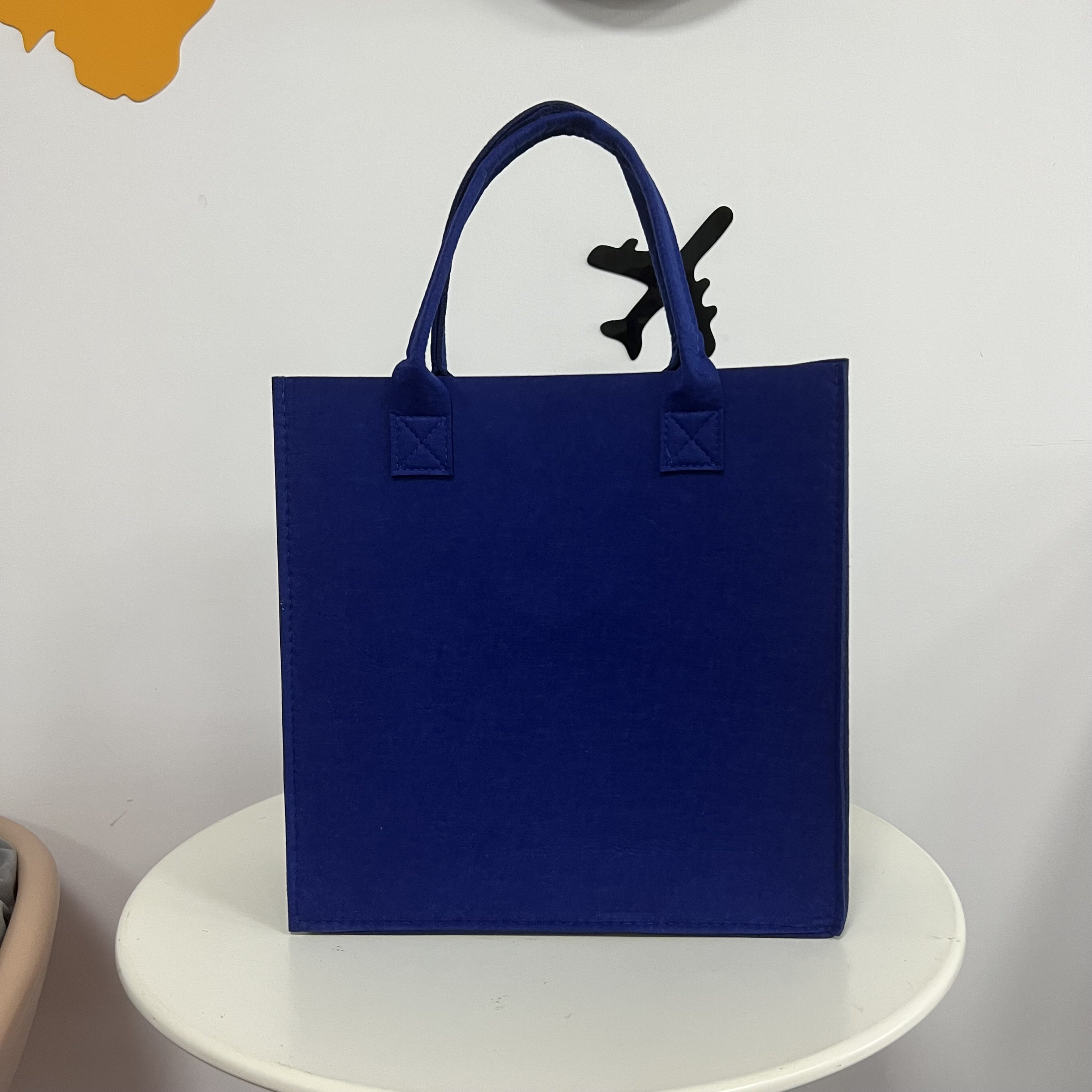 Felt Tote Bag with Customized Logo Brightly Colors Eco Friendly Large Capacity One Shoulder Felt Shopping Bag