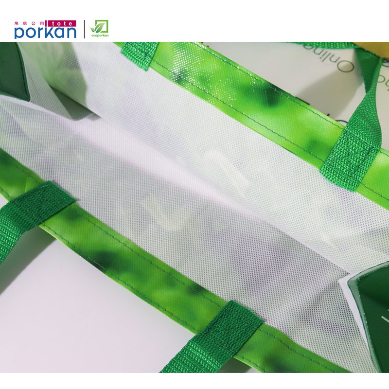 Eco-Friendly Stylish Green Shopping Bags Large Capacity Foldable Reusable Grocery Totes Durable & Sustainable for Supermarket