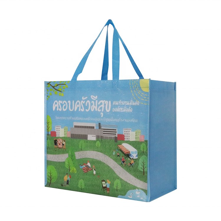 Eco-Friendly Stylish Green Shopping Bags Large Capacity Foldable Reusable Grocery Totes Durable & Sustainable for Supermarket