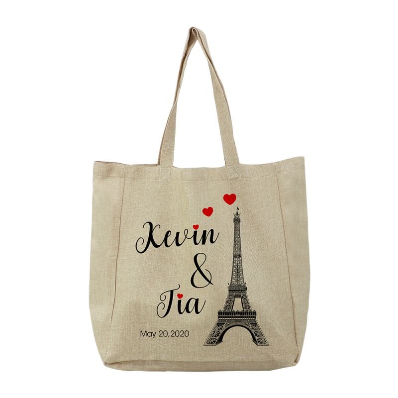 New Natural Burlap Eco Friendly Sublimation Textile Duffle Tote Blank Shopping Bags