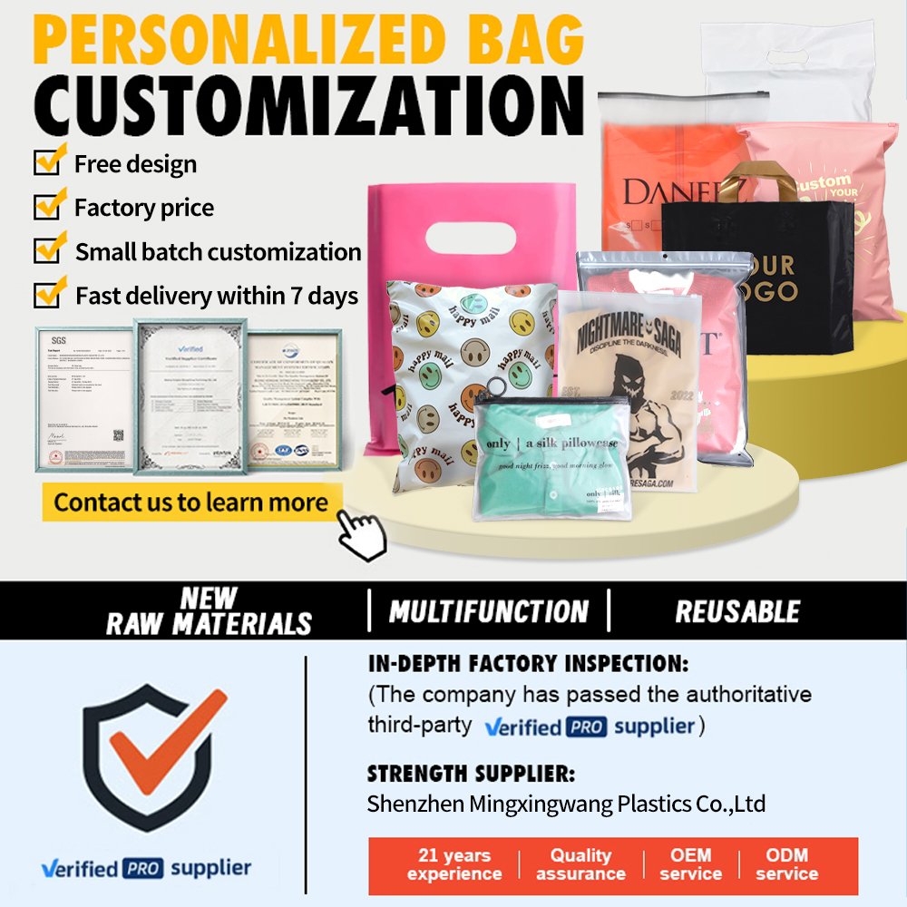 Custom garment packing bag with ziplock plastic black packaging bags Frosted Clothing package pouch shopping bags with logos