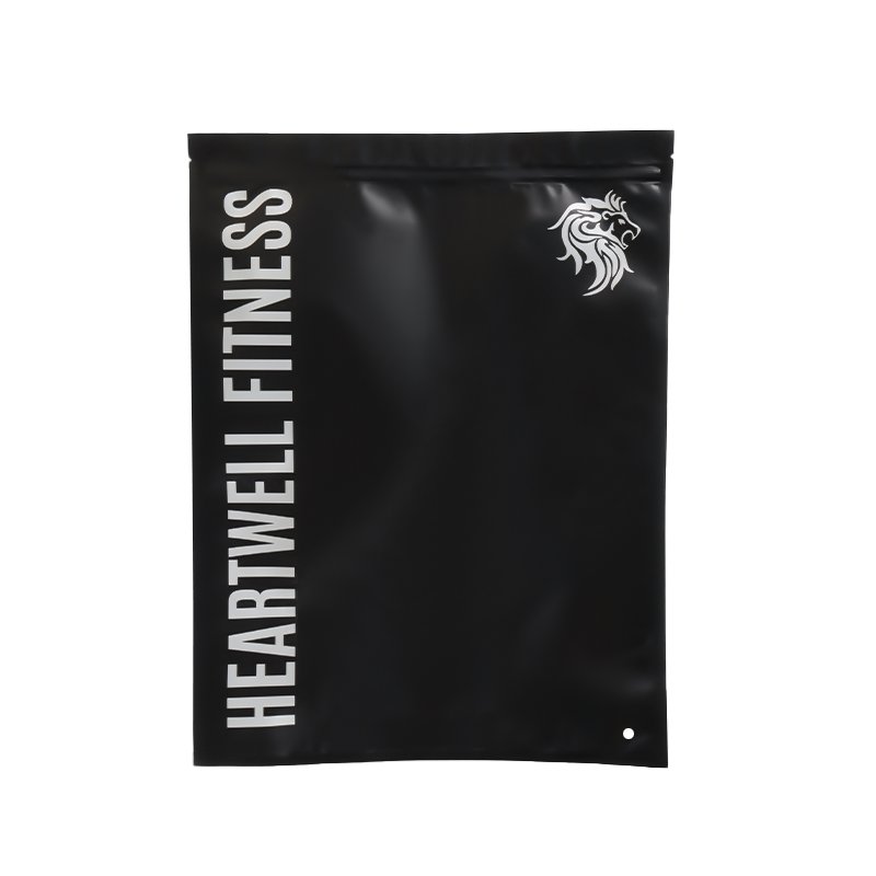 Custom garment packing bag with ziplock plastic black packaging bags Frosted Clothing package pouch shopping bags with logos
